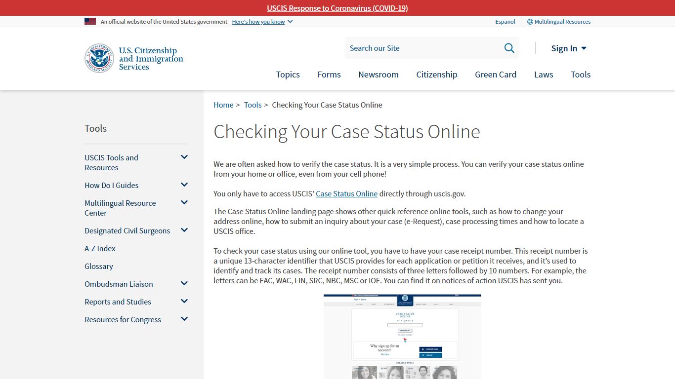 Checking Your Case Status Online | USCIS